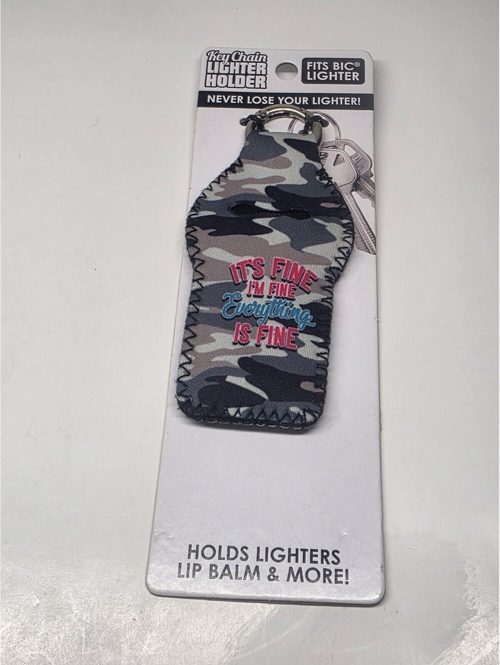 New Bic Lighter Holder Key Chain Its Fine Im Fine Everything Is Fine